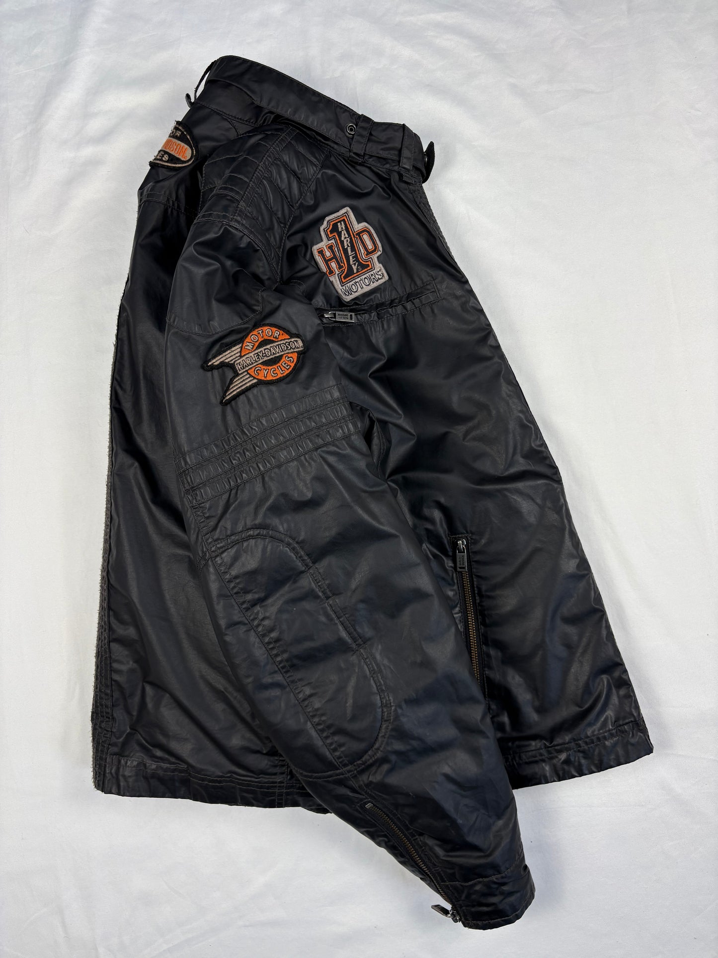 Vintage Harley Davidson Black Biker Jacket (L)