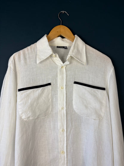 Vintage GF Ferre Italian White Linen Shirt (L)