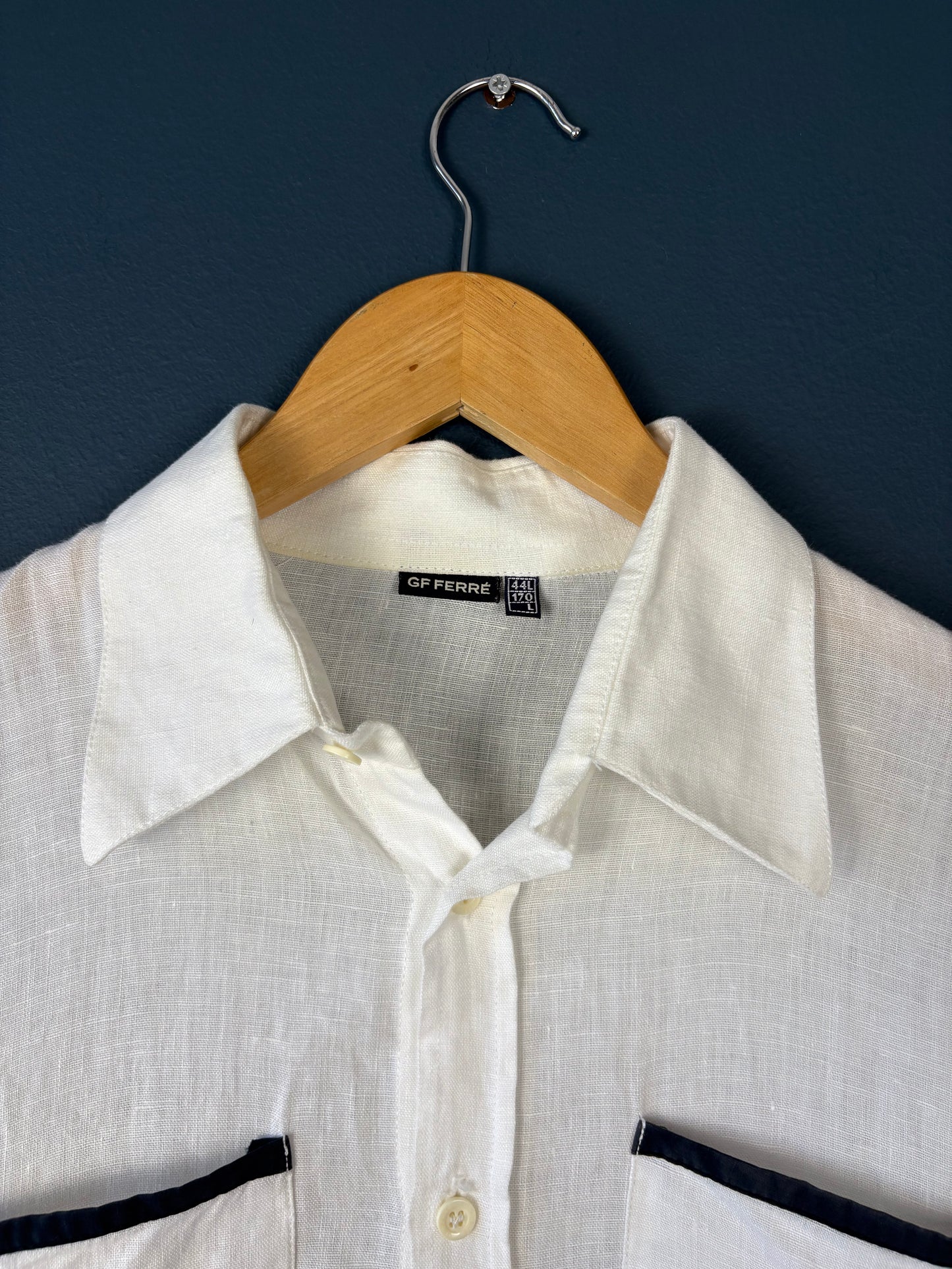 Vintage GF Ferre Italian White Linen Shirt (L)