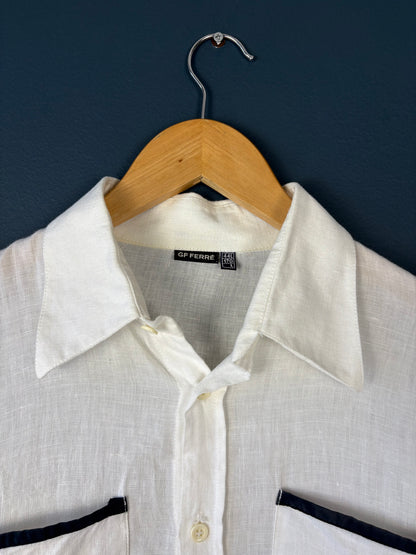 Vintage GF Ferre Italian White Linen Shirt (L)