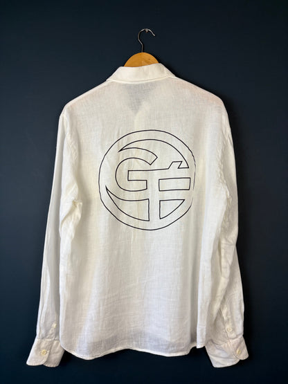 Vintage GF Ferre Italian White Linen Shirt (L)