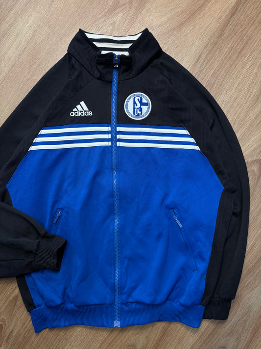 Adidas Schalke 90s Blue + Black Football Track Jacket (M)