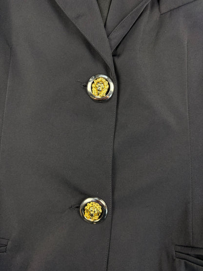 Vintage Chanel Boutique 90s Black Satin Blazer (women's M)