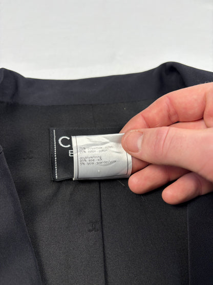 Vintage Chanel Boutique 90s Black Satin Blazer (women's M)