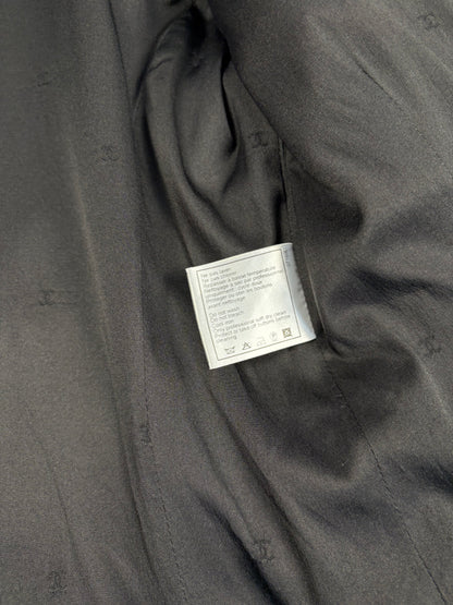 Vintage Chanel Boutique 90s Black Satin Blazer (women's M)