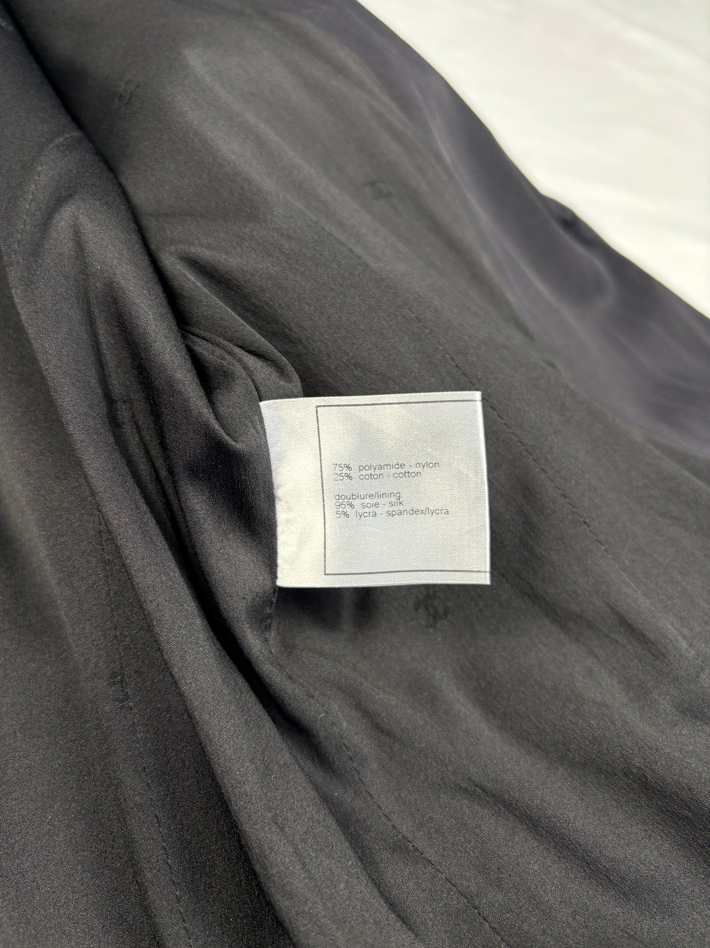 Vintage Chanel Boutique 90s Black Satin Blazer (women's M)