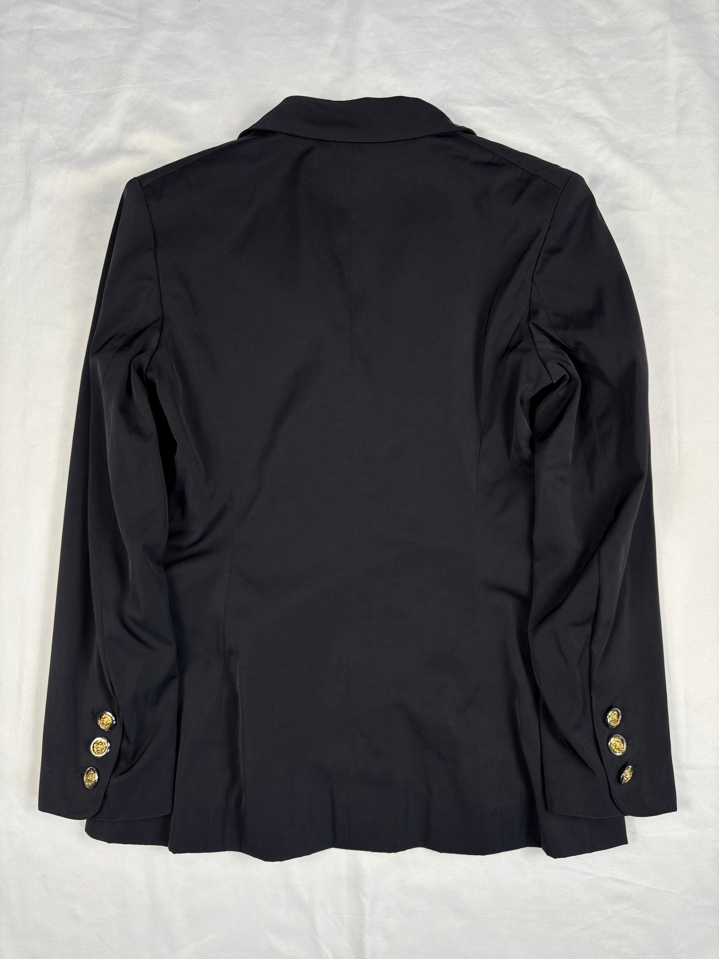 Vintage Chanel Boutique 90s Black Satin Blazer (women's M)