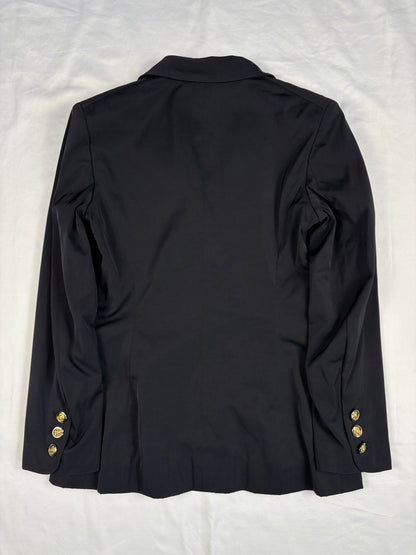 Vintage Chanel Boutique 90s Black Satin Blazer (women's M)