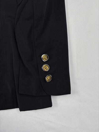 Vintage Chanel Boutique 90s Black Satin Blazer (women's M)