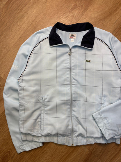 Lacoste 2000s Baby Blue Checkered Track Jacket (M)