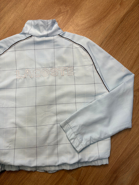 Lacoste 2000s Baby Blue Checkered Track Jacket (M)