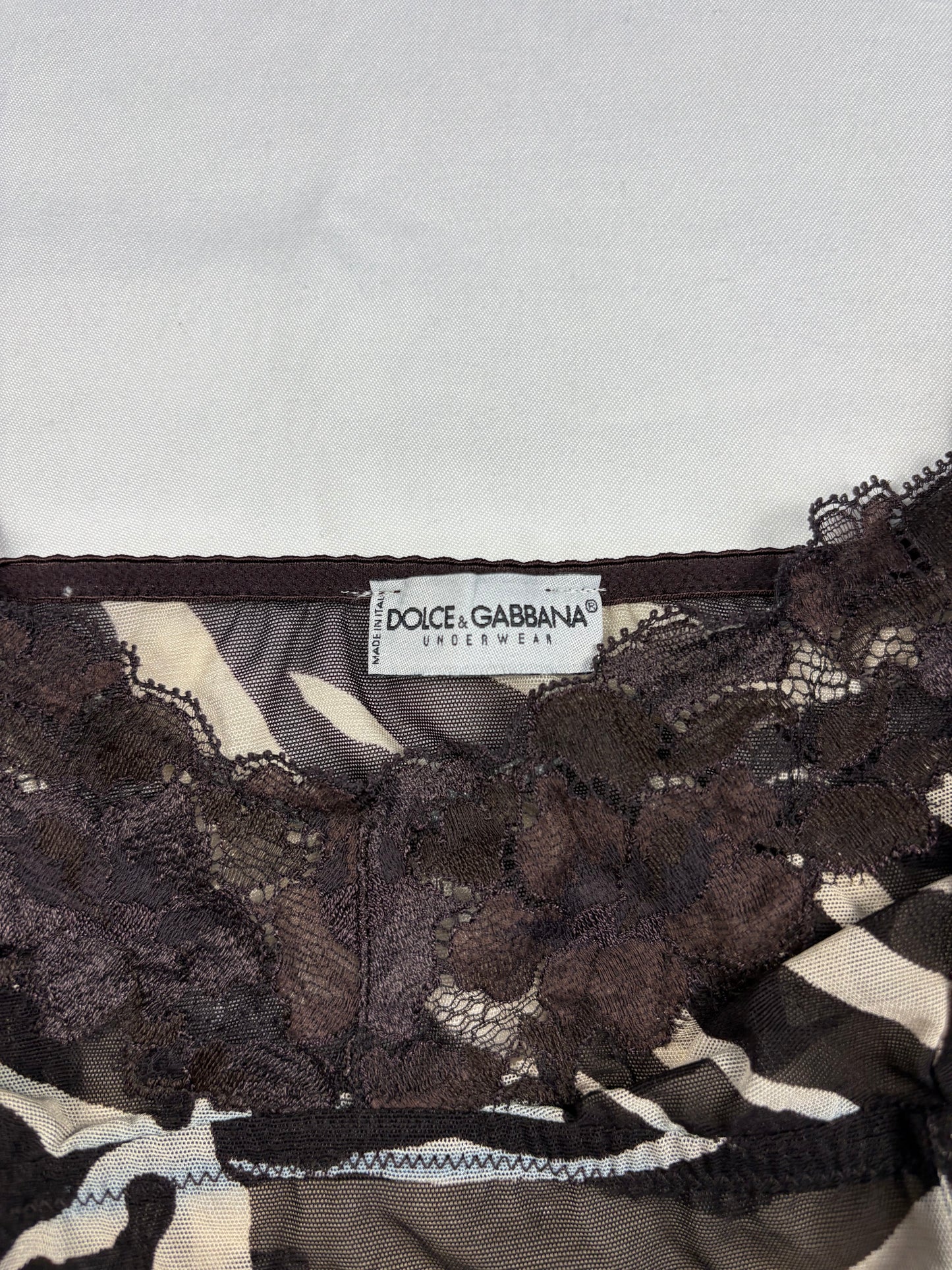 Vintage Dolce & Gabbana Zebra Print Lacey Top (women's S)