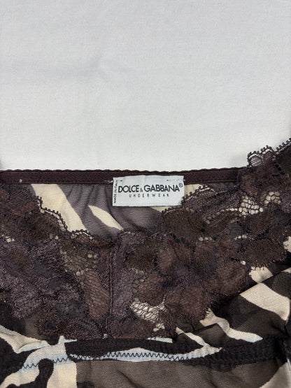 Vintage Dolce & Gabbana Zebra Print Lacey Top (women's S)