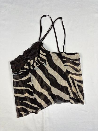 Vintage Dolce & Gabbana Zebra Print Lacey Top (women's S)