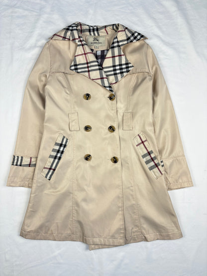 Vintage Burberry Nova Check Lined Trench Coat (women's M)