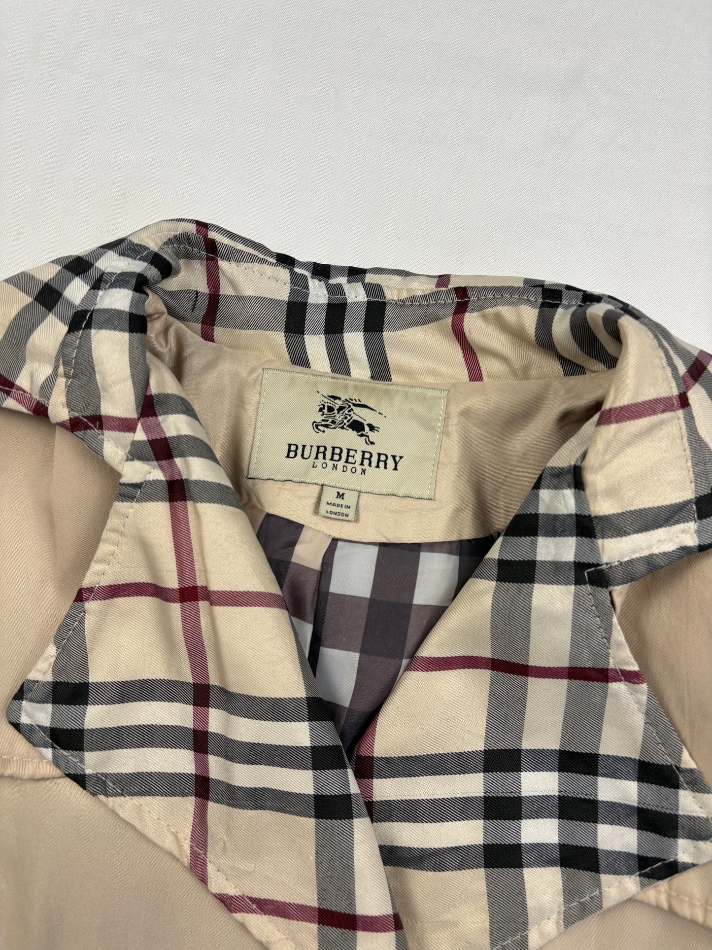 Vintage Burberry Nova Check Lined Trench Coat (women's M)