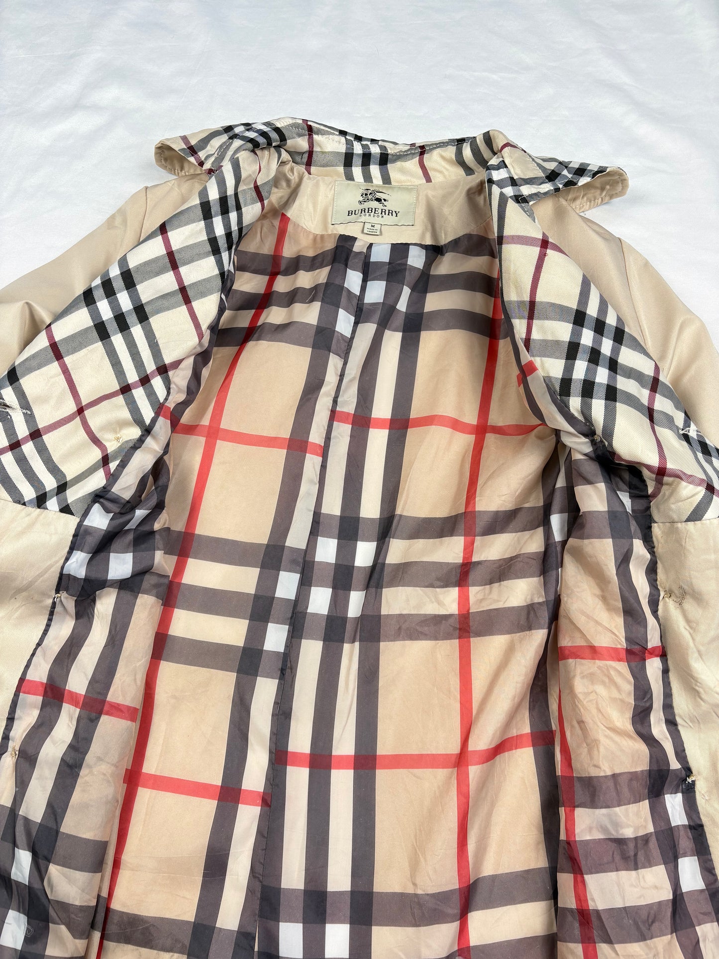 Vintage Burberry Nova Check Lined Trench Coat (women's M)