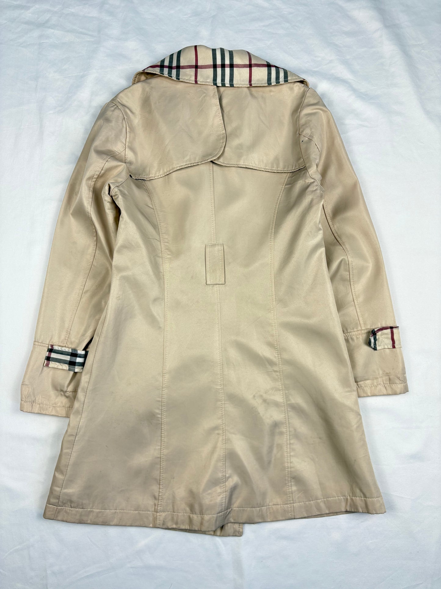 Vintage Burberry Nova Check Lined Trench Coat (women's M)