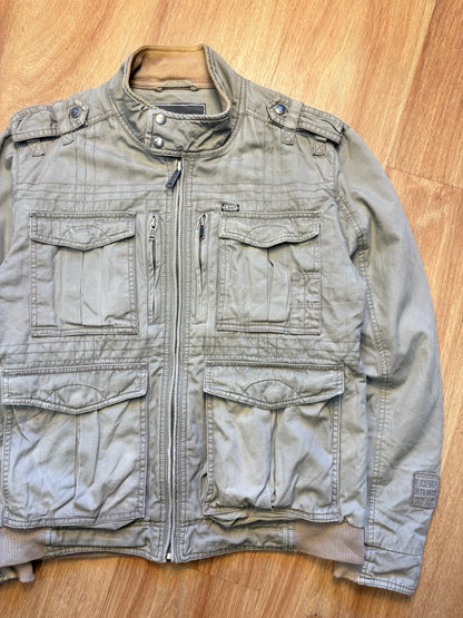 Lee Workwear 90s Khaki Green Technical Canvas Jacket (M)