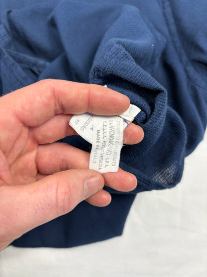 Vintage Valentino Waffle Cotton Navy Collar Shirt (XL)