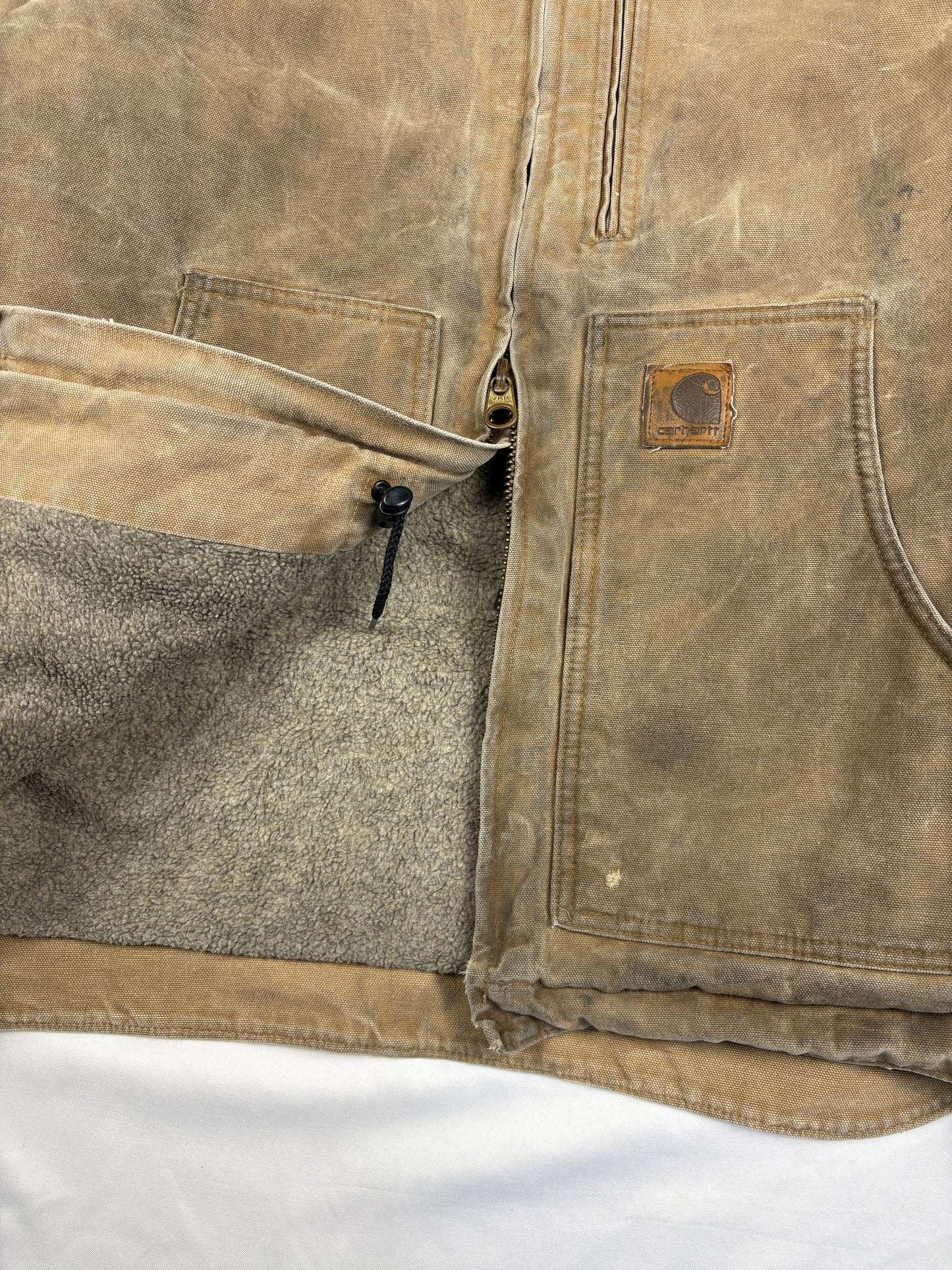 Vintage Carhartt Workwear Beige Double Zip Detroit Jacket (L)