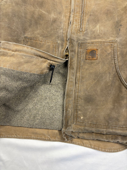 Vintage Carhartt Workwear Beige Double Zip Detroit Jacket (L)