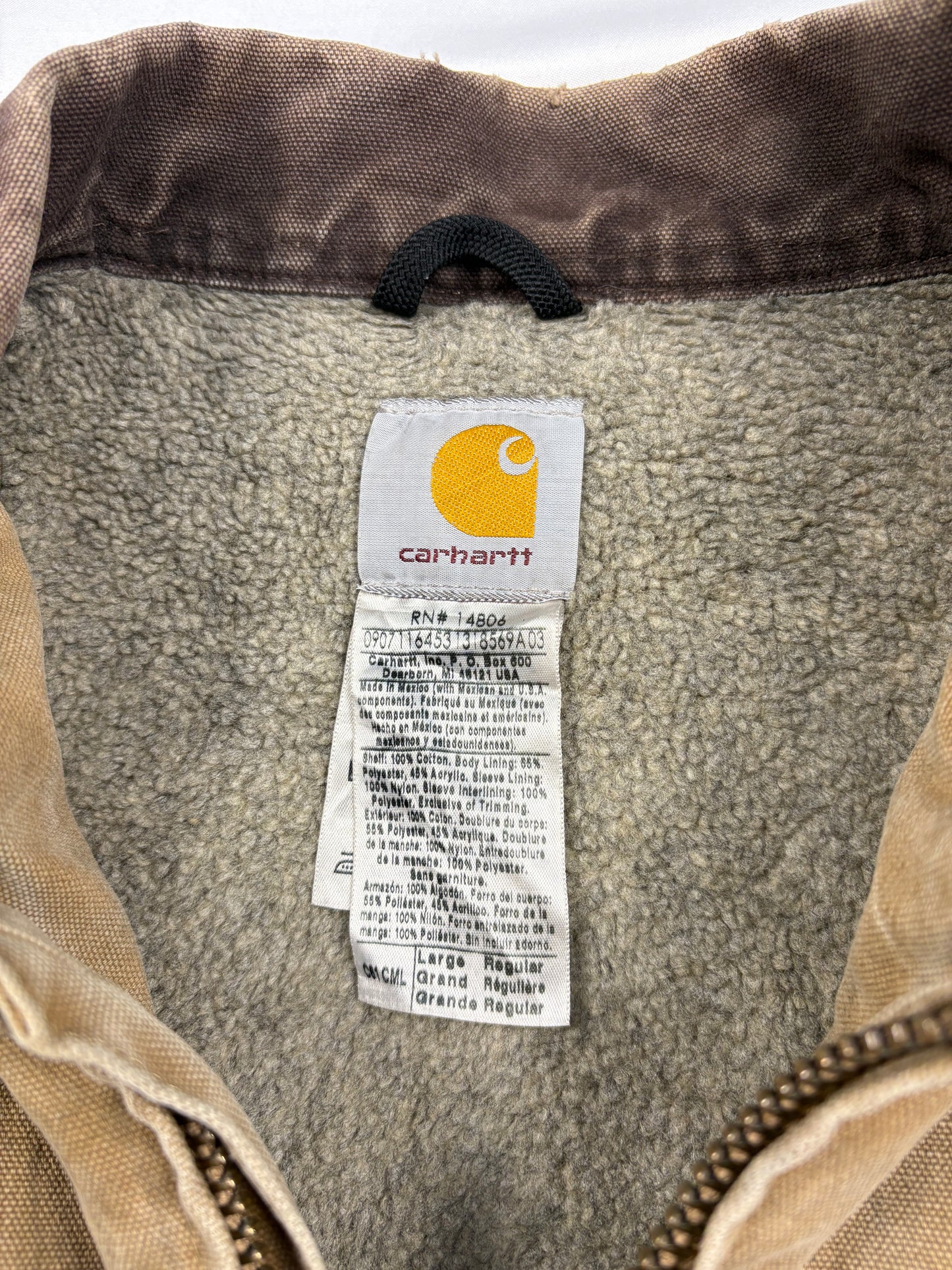 Vintage Carhartt Workwear Beige Double Zip Detroit Jacket (L)