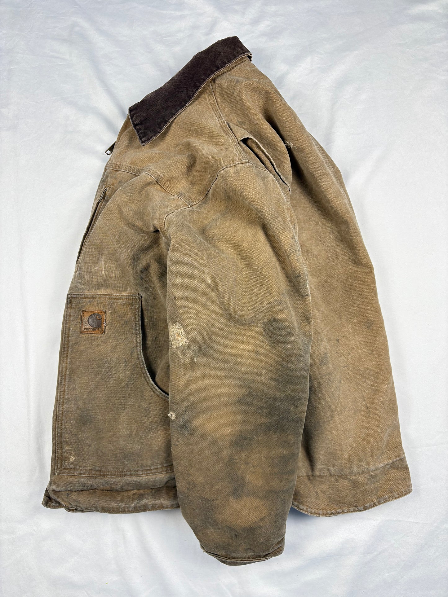 Vintage Carhartt Workwear Beige Double Zip Detroit Jacket (L)