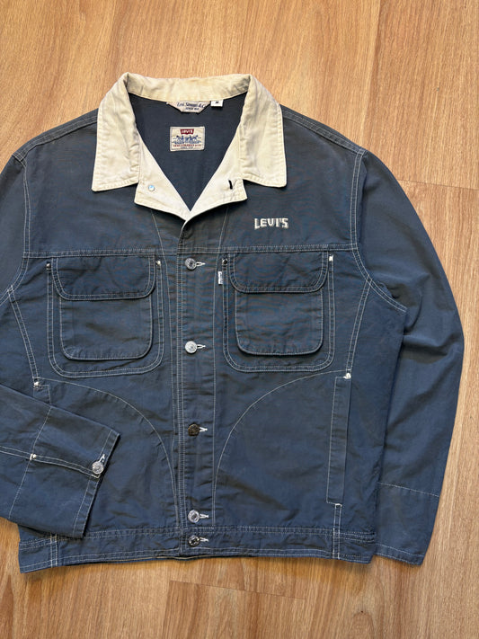 Levi's 90s Dark Grey Contrast Stitch Trucker Jacket (M)