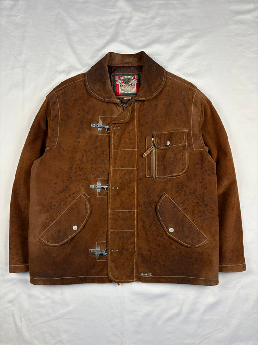 Vintage Energie Fireman Clasps Leather Jacket (L)