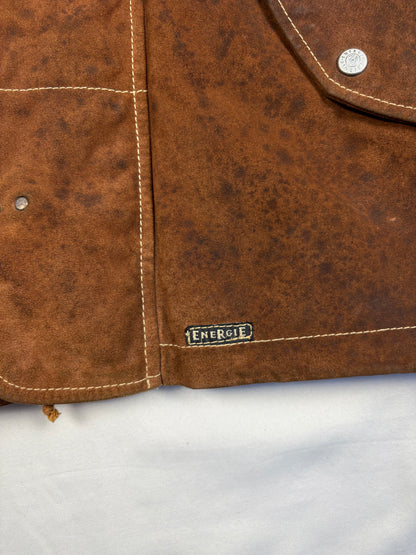 Vintage Energie Fireman Clasps Leather Jacket (L)