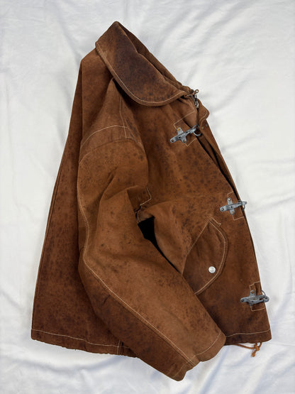 Vintage Energie Fireman Clasps Leather Jacket (L)