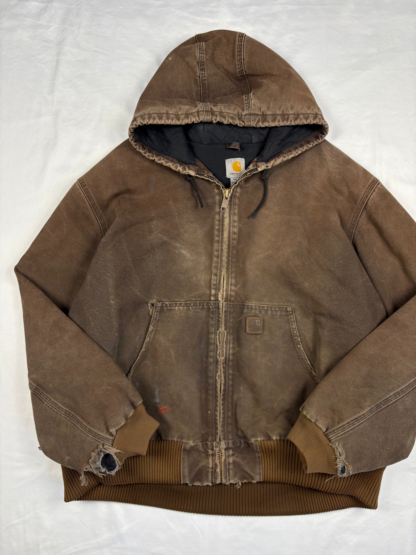 Vintage Carhartt Workwear Brown Hooded Active Jacket (XXL)