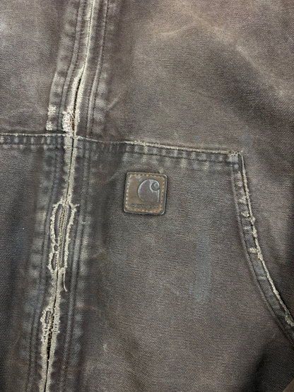 Vintage Carhartt Workwear Brown Hooded Active Jacket (XXL)