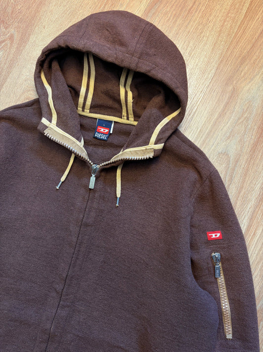 Diesel Industry 90s Brown Wool Hooded Jacket (L)