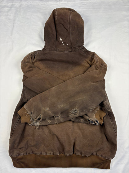Vintage Carhartt Workwear Brown Hooded Active Jacket (XXL)