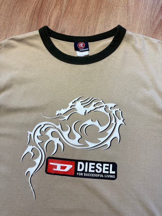 Diesel Industry 90s Dragon Beige Ringer Tee (L)