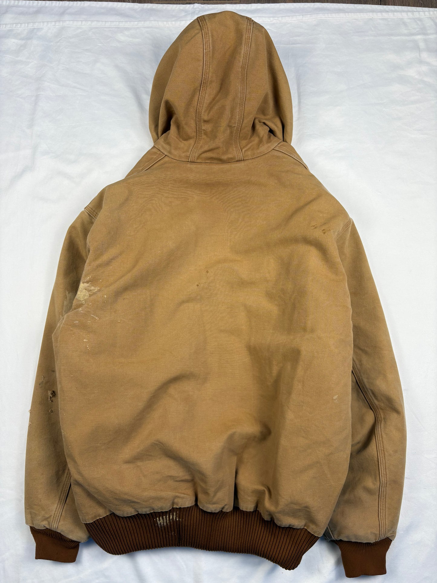 Vintage Carhartt Workwear Beige Hooded Active Jacket (XL)