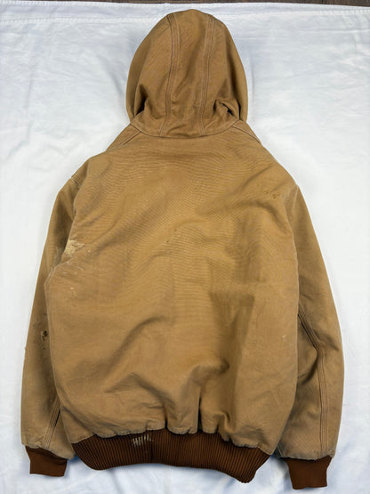 Vintage Carhartt Workwear Beige Hooded Active Jacket (XL)