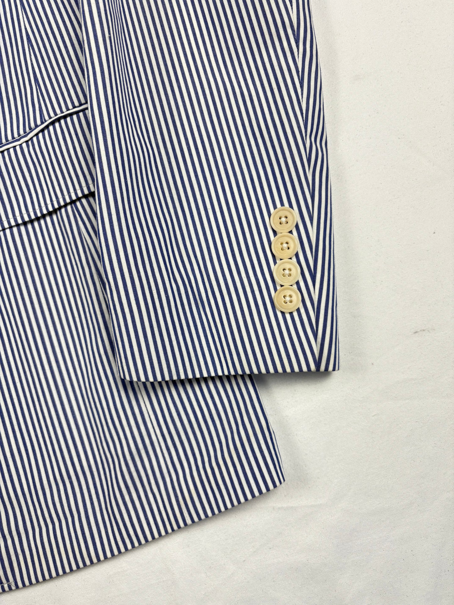 Vintage Polo Ralph Lauren Blue Striped Seersucker Blazer (42)
