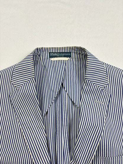 Vintage Polo Ralph Lauren Blue Striped Seersucker Blazer (42)