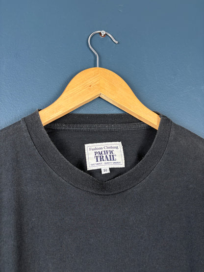 Vintage 90s Pure Cotton Italian Black Graphic Tee (S)