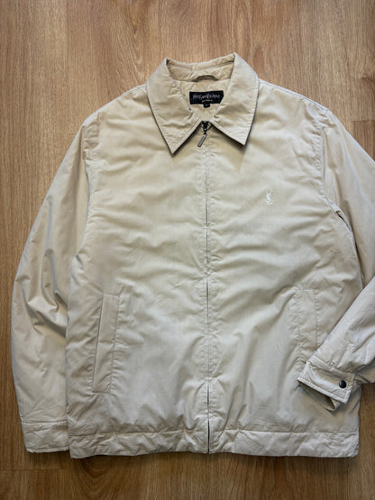 Yves Saint Laurent 90s Beige Embroidered Harrington Jacket (L)