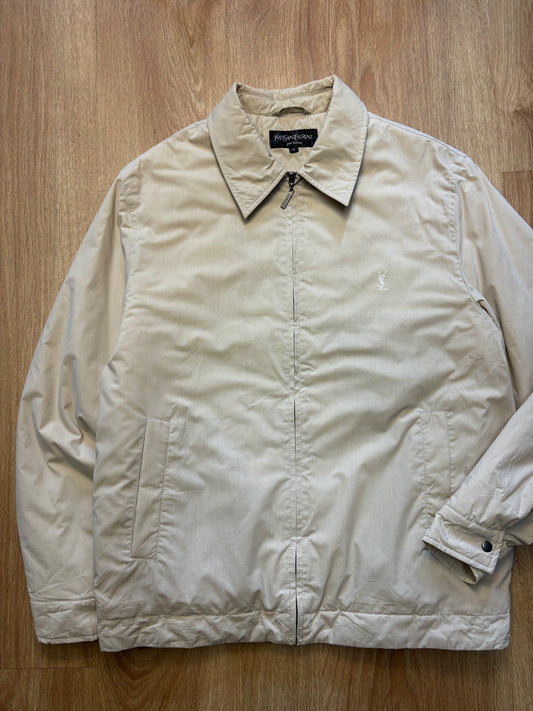Yves Saint Laurent 90s Beige Embroidered Harrington Jacket (L)