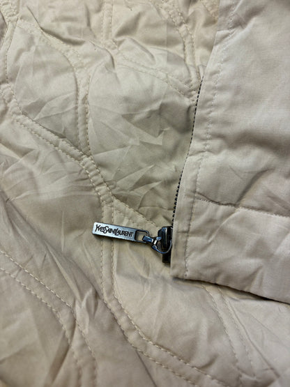 Yves Saint Laurent 90s Beige Embroidered Harrington Jacket (L)