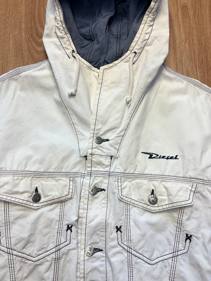 Diesel Industry 90s Contrast Stitch White Canvas Jacket (M)