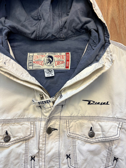 Diesel Industry 90s Contrast Stitch White Canvas Jacket (M)
