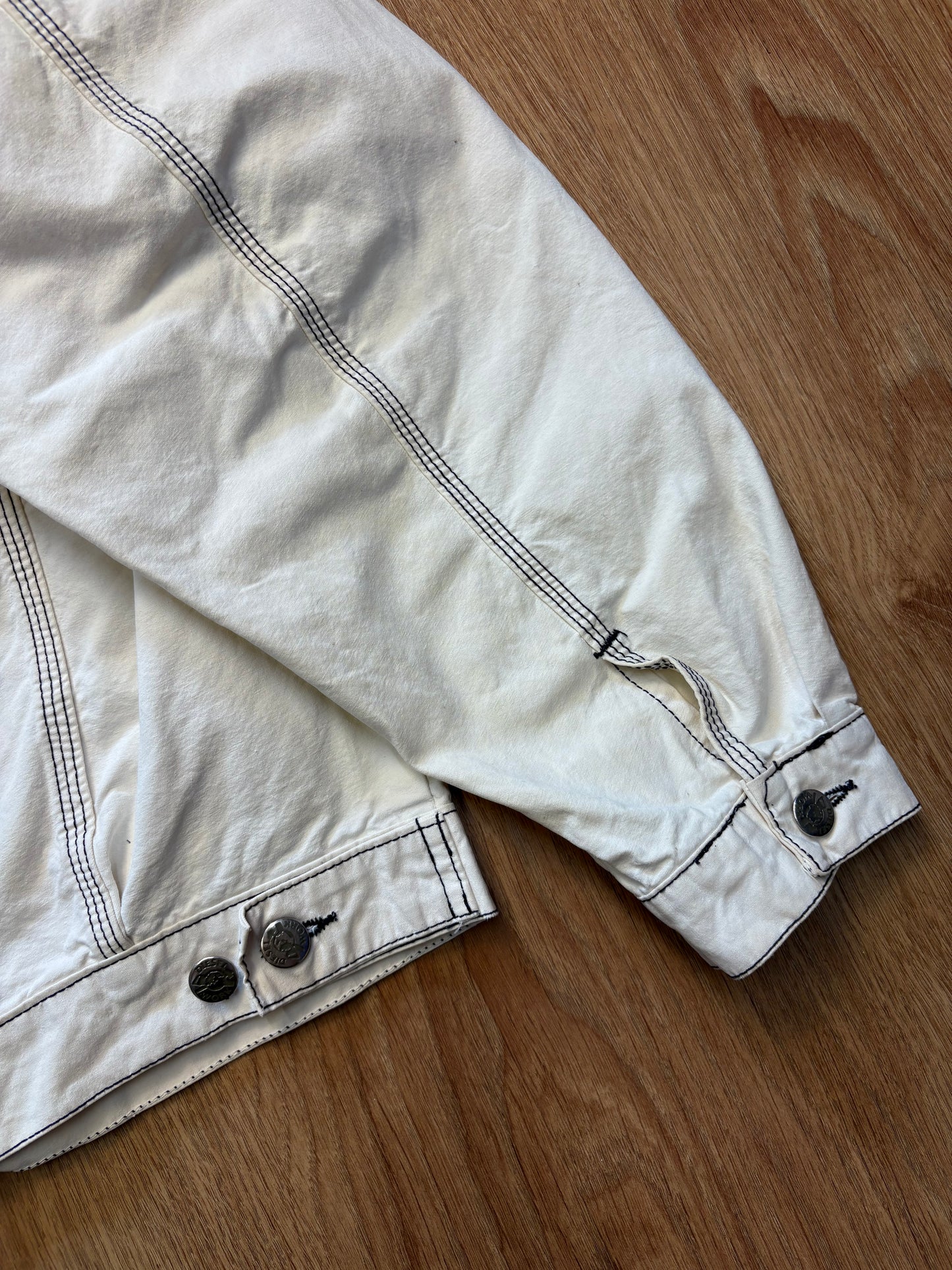 Diesel Industry 90s Contrast Stitch White Canvas Jacket (M)