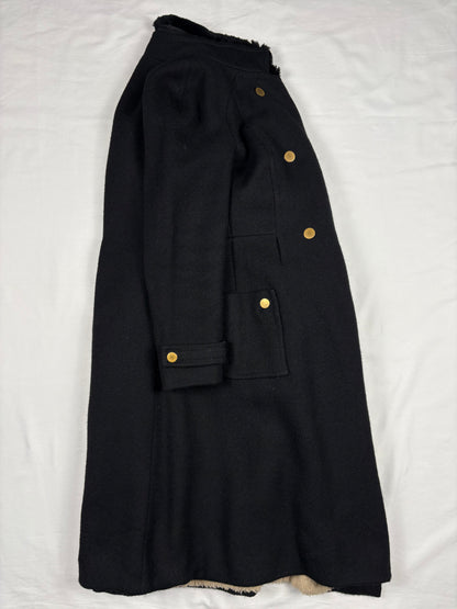 True Vintage 70s French Double Breasted Sherling Lined Wool Over Coat (women's S/M)