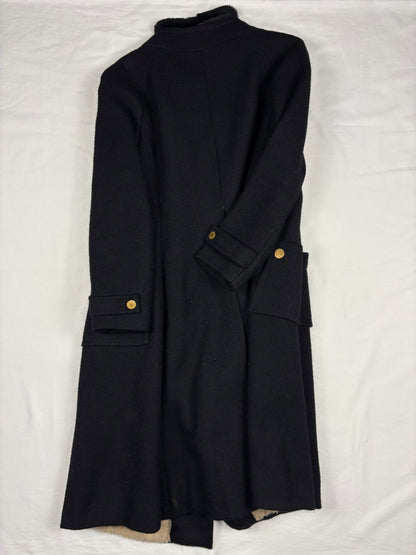 True Vintage 70s French Double Breasted Sherling Lined Wool Over Coat (women's S/M)